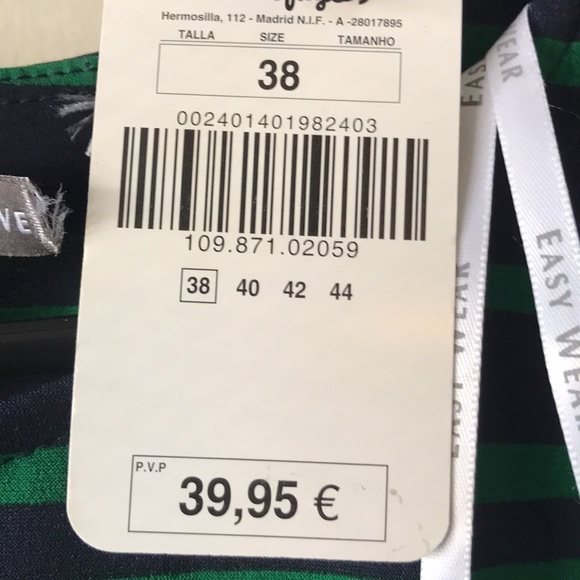 El Corte Ingles Blue/Green Dress NWT Size Small - Picture 5 of 13